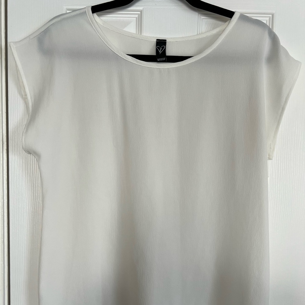 Windsor White Short Sleeved Polyester Blouse